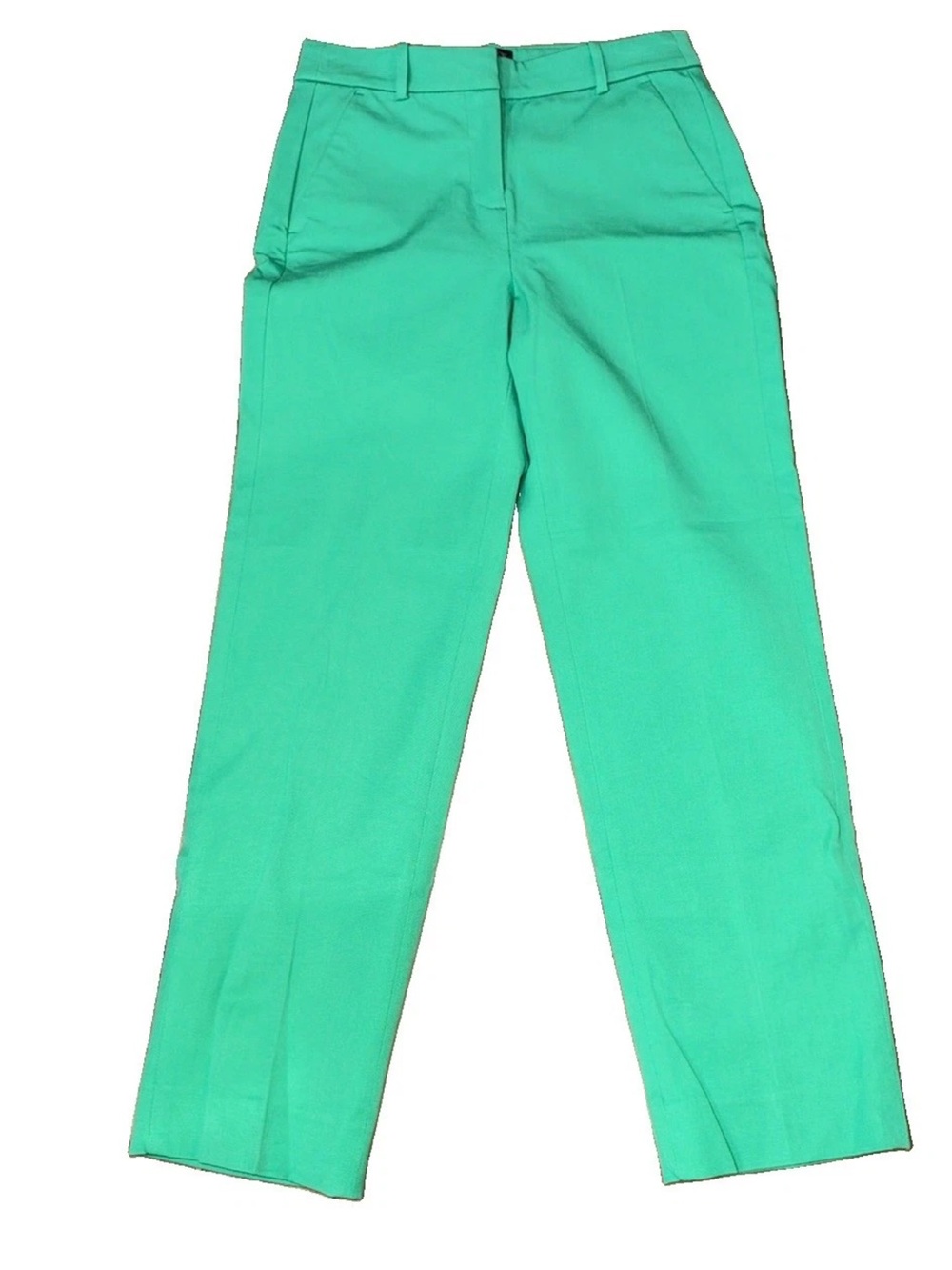 J.Crew Kallie Pant Kelly Green Crop Straight Leg Tailored Trouser Size 2 EUC